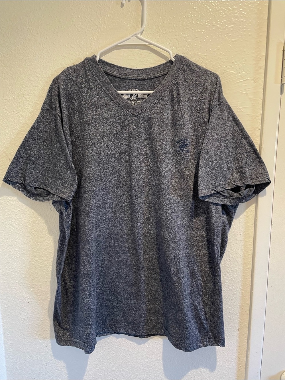 Beverly Hills Polo Club Grey Heather V-Neck T-Shirt Men's Size 2XL